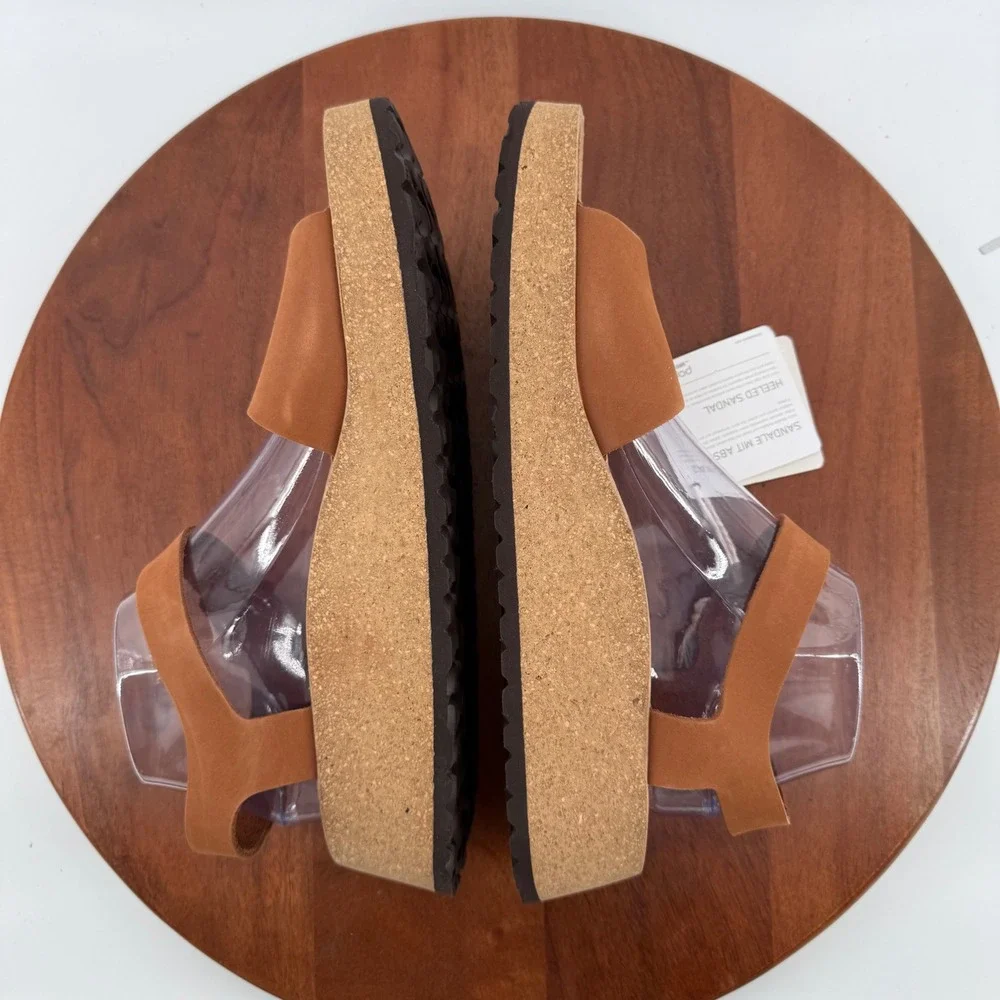 Papillio Birkenstock Glenda Sandals Womens Pecan Brown Nubuck Platform 42 L11 M9